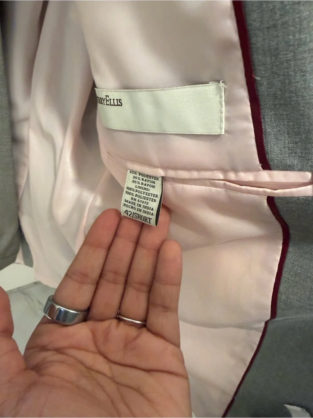 Perry Ellis Light Gray Single-Breasted Suit Jacket